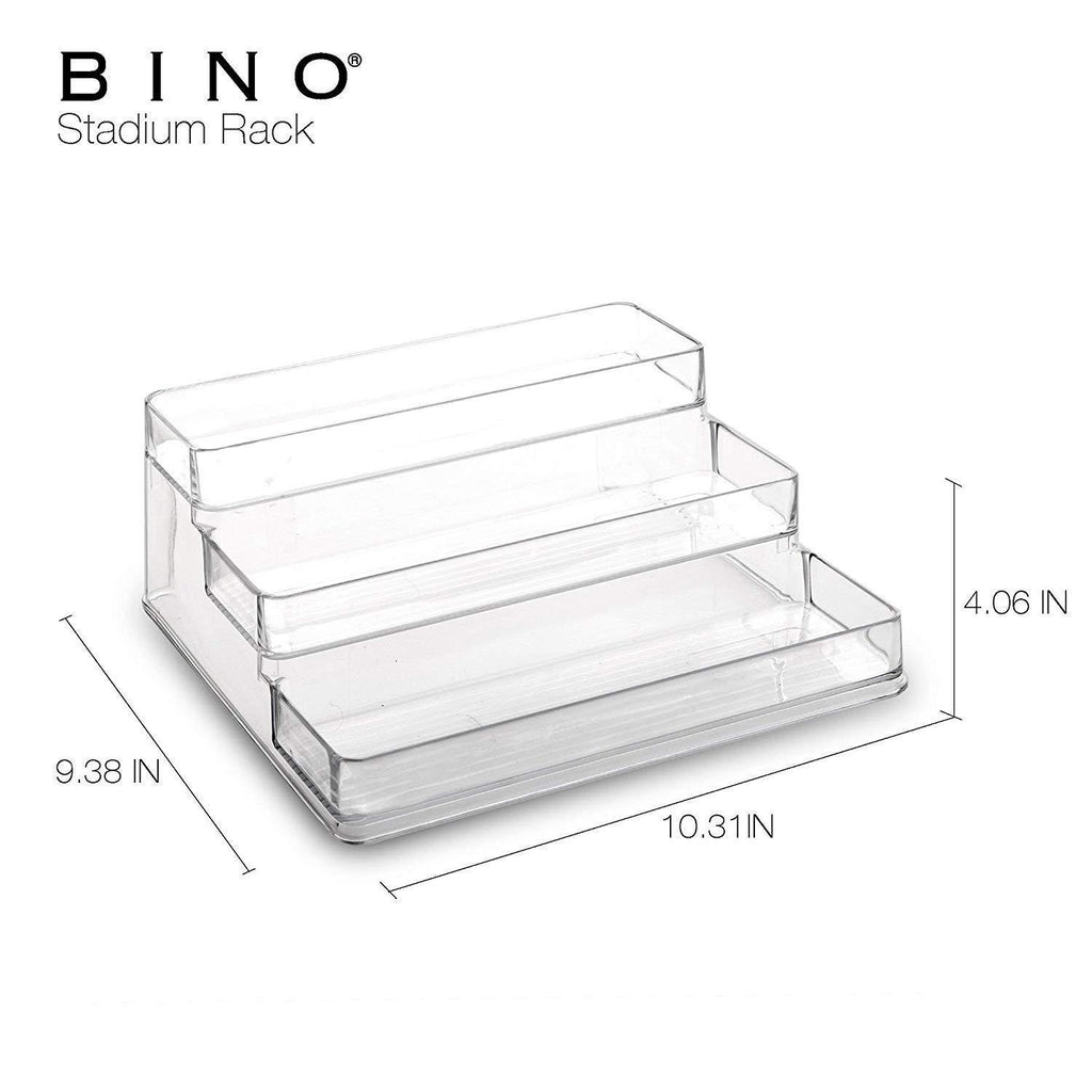 BINO 'Stadium' 3-Tiered Pantry Cabinet Plastic Storage Organizer Rack - Storage for Kitchen, Refrigerator, Freezer and Pantry , Clear Quantity remaining