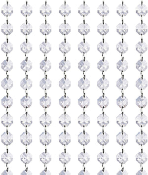 Crystal Acrylic Gems Bead Garland Strands, KinHom 16 Feet Hanging Clear 14mm Daimond Beads Chain Garlands for Manzanita Tree Centerpiece, Chandelier Bead Lamp Chain, Christmas/Wedding Party Decoration