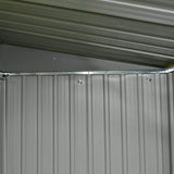 Sandinrayli Outdoor Steel Garden Utility Tool Shed Storage Backyard Lawn Building Garage Sliding Door 4' x 6'