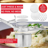 RUNHELIX Potato Ricer Stainless Steel with 3 Interchangeable Ricing Discs (Fine, Medium, Coarse) - Premium Baby Food Strainer, Fruit Masher and Food Press with Ergonomic Comfort Grip