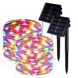 2 Pack Solar String Lights, 33ft 8 Modes Copper Wire Lights, 100 LED Starry Lights, Outdoor String Lights, Waterproof Decorative String Lights for Patio, Garden, Yard, Party, Wedding, Christmas by DEKOUH