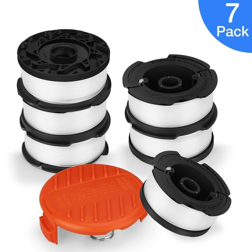 SUERW Line String Trimmer Replacement Spool, [13-Pack] 30ft 0.065" Replacement Autofeed Spool for Black+Decker String Trimmer [12 Replacement Line Spool, 1 Trimmer Cap]