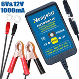 Heagstat Trickle Battery Charger 6V 12V 1000mA Automatic Smart Battery Maintainer for Auto Car Motorcycle Lawn Mower Boat ATV SLA AGM GEL CELL Lead Acid Batteries