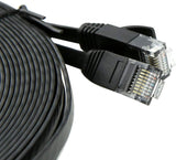 Hping-Tec Cat6 Flat Ethernet Patch Cable, 100-Feet - Black
