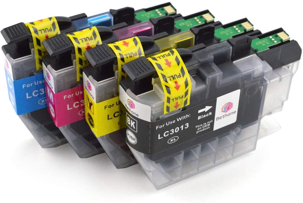 Bethone Compatible Ink cartridges for Brother LC3013 LC3011, Compatible with Brother MFC-J491DW, MFC-J690DW, MFC-J895DW, MFC-J497DW Printer (1 Black, 1 Cyan, 1 Magenta, 1 Yellow)