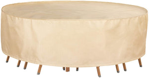 FLYMEI 94 Inch Round Patio Waterproof Table & Chair Set Cover