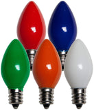 Wintergreen Lighting 25 Pack C7 Incandescent Replacement Bulbs 5w C7 Light Replacement Bulbs Christmas Color Light Bulbs, E12 Base (C7, Multicolor Opaque)