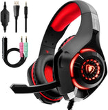 Beexcellent Gaming Headset with Noise Canceling mic, PS4 Xbox One Headset with Crystal 3D Gaming Sound, Memory Foam Earpad for PC, Mac, Laptop, Mobile