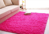 Super Soft Indoor Modern Shag Area Silky Smooth Rugs Living Room Carpet Bedroom Rug for Children PAGISOFE Play Solid Home Decorator Floor Rug and Carpet 4- Feet by 5- Feet (Hot Pink)