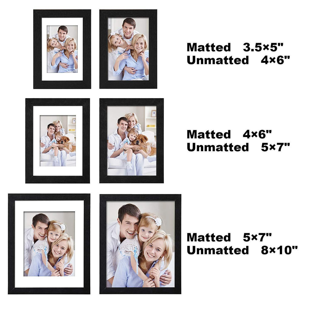 WOLTU 10 Piece Multi Pack Black Picture Frame Set for Wall with Plexiglass Cover,2-8x10,4-5x7,4-4x6,PF02C10-x