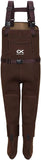 Duck and Fish Brown Neoprene Hunting Fishing Stocking Foot Chest Wader
