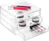 iDesign 3-Drawer Plastic Vanity Organizer, Compact Slim Storage Organization Drawers Set for Cosmetics, Dental Supplies, Hair Care, Bathroom, Dorm, Desk, Countertop, Office, 6.5