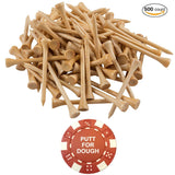 Wedge Guys PGA Approved Professional Bamboo Golf Tees 2-3/4 Inch - Free Poker Chip Ball Marker - Stronger Than Wood Tees Biodegradable & Less Friction, 250, 500 or 1000 Bulk Bag