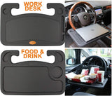 Spurtar Steering Wheel Tray (2in1) Auto Steering Wheel Desk for Computer, Food, Snack, Lunch, Drinking, Car Laptop Desk/Eating Table - Universal Fit, Black