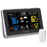 Cumbor Weather Stations with Wireless Indoor Outdoor Sensor, Black