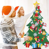 YOHEER Felt Christmas Tree, 3.35ft DIY Christmas Tree with 29 Pcs Xmas Gifts Santa Claus Ornaments Wall Decor