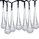 SUPSOO Solar String Lights 40 LED Water Drop Solar Waterproof Lights for Garden, Patio, Yard, Home, Parties - White