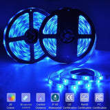 LED Strip Lights 32.8ft, ikelimus 10m RGB Waterproof Self-Adhesive Dimmable LED Light Strips 12Vdc SMD 5050 300 LEDs LED Tape Light with 44-Keys IR Remote Controller for Clubs/Homes/Hotels/Outdoor