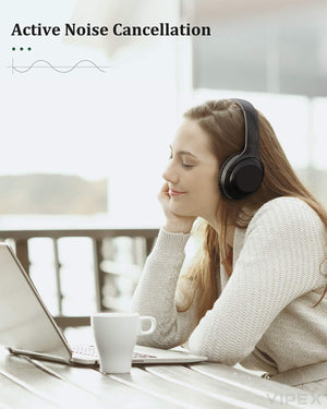 Noise Cancelling Headphones, VIPEX Bluetooth Headphones Wireless Headphone Over Ear with Microphone Hi-Fi Sound Deep Bass, Fast Charge, 30 Hours Playtime for Work Travel