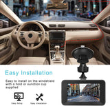 Dash Cam 1080P DVR Dashboard Camera Full HD 3" LCD Screen 170°Wide Angle, WDR, G-Sensor, Loop Recording Motion Detection Excellent Video Images(Black)