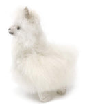 Standing Baby Alpaca Fur Alpaca Miniature Figure - White 5 Inch
