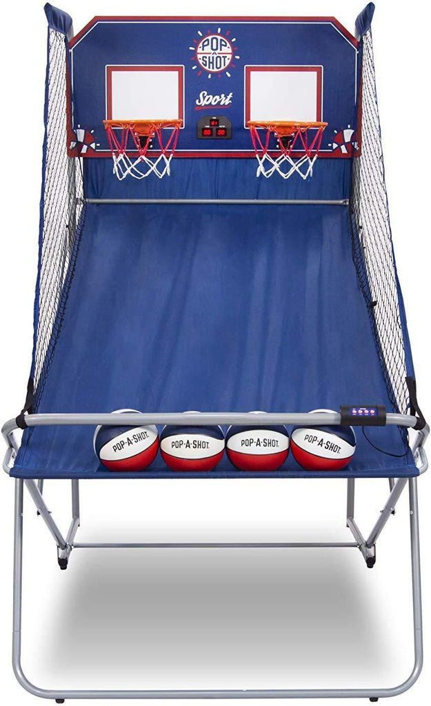 Pop-A-Shot Official Dual Shot Sport Basketball Arcade Game – 10 Games – 6 Audio Options – Durable Construction – Easy Fold Up