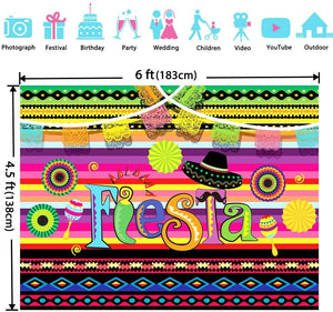 TMCCE Fiesta Theme Photography Backdrop Mexican Themed Dress-up Photobooth for Summer Fiesta Luau Theme Cinco De Mayo Birthday Pool Party Supplies Decorations