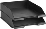 Veesun Stackable Office Letter Organizer Desk Tray - Pack of 2, Black
