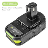 P102 2500mAh Replace for Ryobi 18V Lithium Ion Battery P104 P105 P102 P103 P107 P108 for Ryobi 18-Volt ONE+ Plus Power Tool Battery