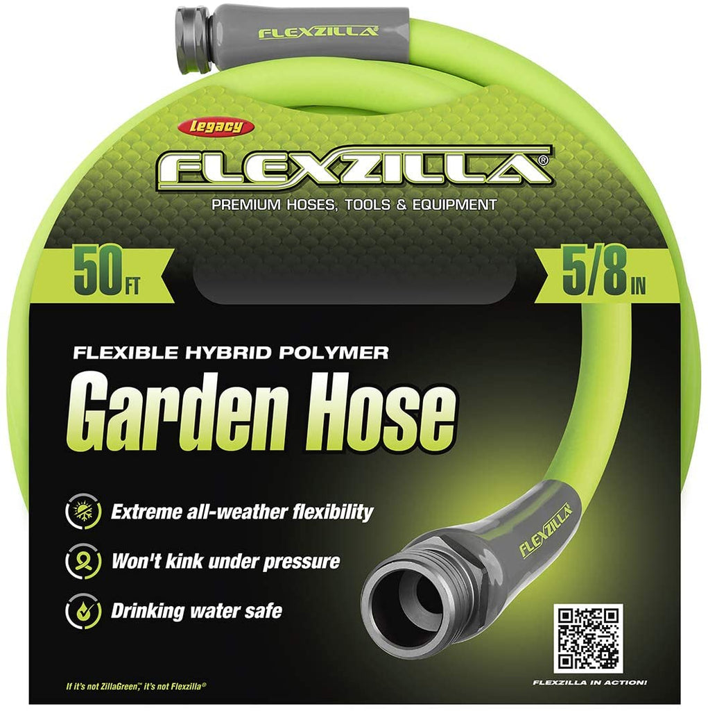 Flexzilla Garden Hose, 5/8 in. x 50 ft., Lightweight, Drinking Water Safe - HFZG550YW-E