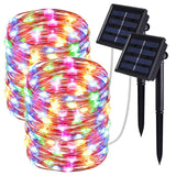 2 Pack Solar String Lights, 33ft 8 Modes Copper Wire Lights, 100 LED Starry Lights, Outdoor String Lights, Waterproof Decorative String Lights for Patio, Garden, Yard, Party, Wedding, Christmas by DEKOUH