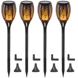 Otdair Solar Torch Lights Waterproof Flickering Flame Solar Torches Dancing Flames Landscape Decoration Lighting Dusk to Dawn Outdoor Security Path Light for Garden Patio Driveway (4 Packs)
