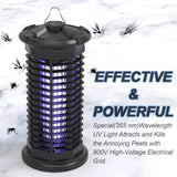 Nozkito Bug Zapper Electric Mosquito Killer Fly Pests Insect Attractant Trap Electronic UV Lamp 1 Pack Black