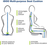 Memory Foam Seat Cushion - Back, Coccyx, Sciatica and Tailbone Pain Relief, Non Slip Breathable Orthopedic Seat Cushion Tailbone Pillow for Office Chair, Car Seats and Wheelchair by iDOO