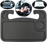 Spurtar Steering Wheel Tray (2in1) Auto Steering Wheel Desk for Computer, Food, Snack, Lunch, Drinking, Car Laptop Desk/Eating Table - Universal Fit, Black