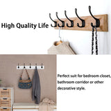 LepoHome 10 Pack Heavy Duty Dual Coat Hooks Wall Mounted with 30 Screws Retro Double Hooks Utility Black Hooks for Coat, Scarf, Bag, Towel, Key, Cap, Cup, Hat