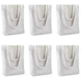 Insternet 6 pack canvas tote bag reusable canvas bag bulk for crafting, decorating, plain, grocery,shopping (white)