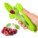 Cherry Pitter, GLIN Easy to Remove Cherry Stone Cherry Pitter tool, Space-Saving Lock Design and Lengthened Splatter Shield Dishwasher Safe, Easy to Clean, Heavy Duty Simple and Durable Olive Pitter