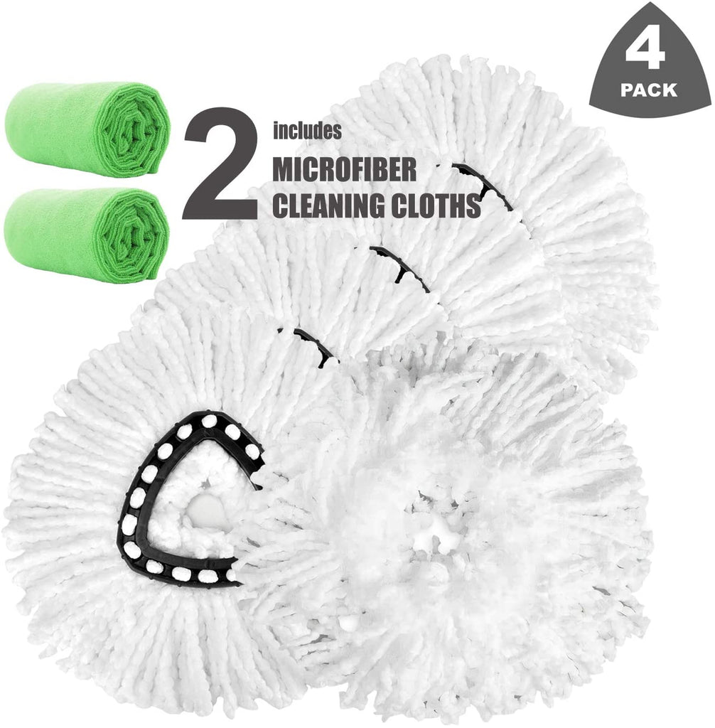 4 Pack Replacement Mop Head Microfiber Spin Mop Refill Clean Pad Mop Head Refills Easy Cleaning Mop Head Replacement by FAMEBIRD