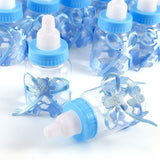 JZK 24 x Blue Favour Feeding Bottle Candy Bottle Party Favour Boxes Gift Box Bag for Favours, Sweets, Gifts & Jewelry for Children Baby Birthday Baby boy Baptism Shower Holy Communion Party