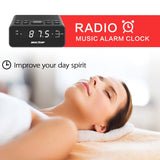 BOCTOP Digital LED Alarm Clock Radio with Sleep Timer FM Radio, 2A USB Charging Port, Dimmer, Snooze for Bedrooms