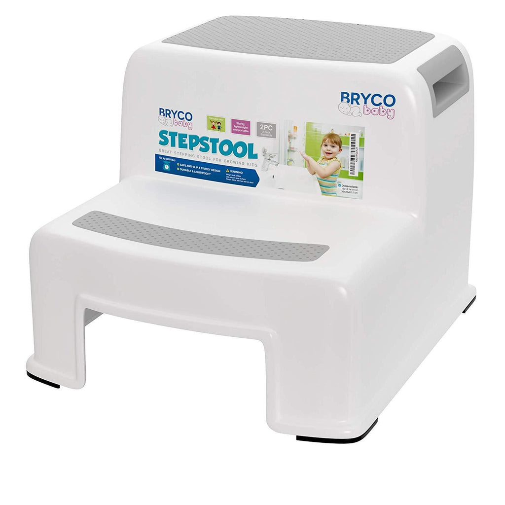 Bryco Baby Potty Training Step Stool - Set of Two - Two Step Design - Portable - Great for Potty Training at Home or Away