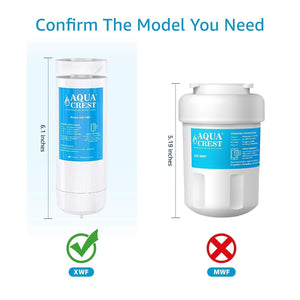 AQUACREST XWF Refrigerator Water Filter, Compatible with GE GBE 21, GDE21, GDE25, GFE24, GFE26, GNE21, GNE25, GNE27, GWE19, GYE18, GSE25, GSS23, GSS25, GZS22, PSE25, CZS22