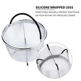 Instant Pot Accessories 6 and 8 qt Steamer Basket, Fits InstaPot Pressure Cooker, Insta Pot Ultra Egg Basket w/Silicone Handle and Non-Slip Legs (Instant Pot 6 and 8 Quart) by UNIQUE IMPRESSION