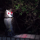 Redeo Solar Powered Owl Decoy Scarecrow Bird Repellent with Flashing Eyes & Scary Sound & Rotating Head, 10-16 ft Motion Activated - Animal Repeller Deter Birds, Squirrels & Mice and More