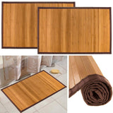 Bamboo (2 Pack) Non Skid Water Resistant Bath Floor Mats Non Slip Shower Bathroom Rugs, 21” x 34”