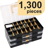 Deluxe Hardware Assortment Kit with Professional"No Mix" Case (1,300 Piece, 60 Sizes, Nuts, Bolts, Washers & Screws)
