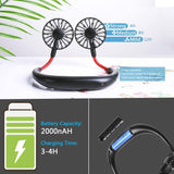 ZoeeTree USB Fan Neck Fan, Desk Fan Travel Small Fan with 4-12Hs Working Time, Portable Fan for Office/Outdoors/Household, 3 Speeds, Quiet, Rechargeable, Aromatherapy