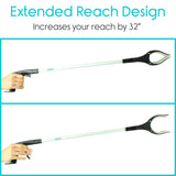 Vive Reacher Grabber - 32" Extra Long Mobility Aid - Rotating Hand, Heavy Duty Grip Arm - Reaching Assist Tool for Trash Pickup, Litter Picker, Garden Nabber,...