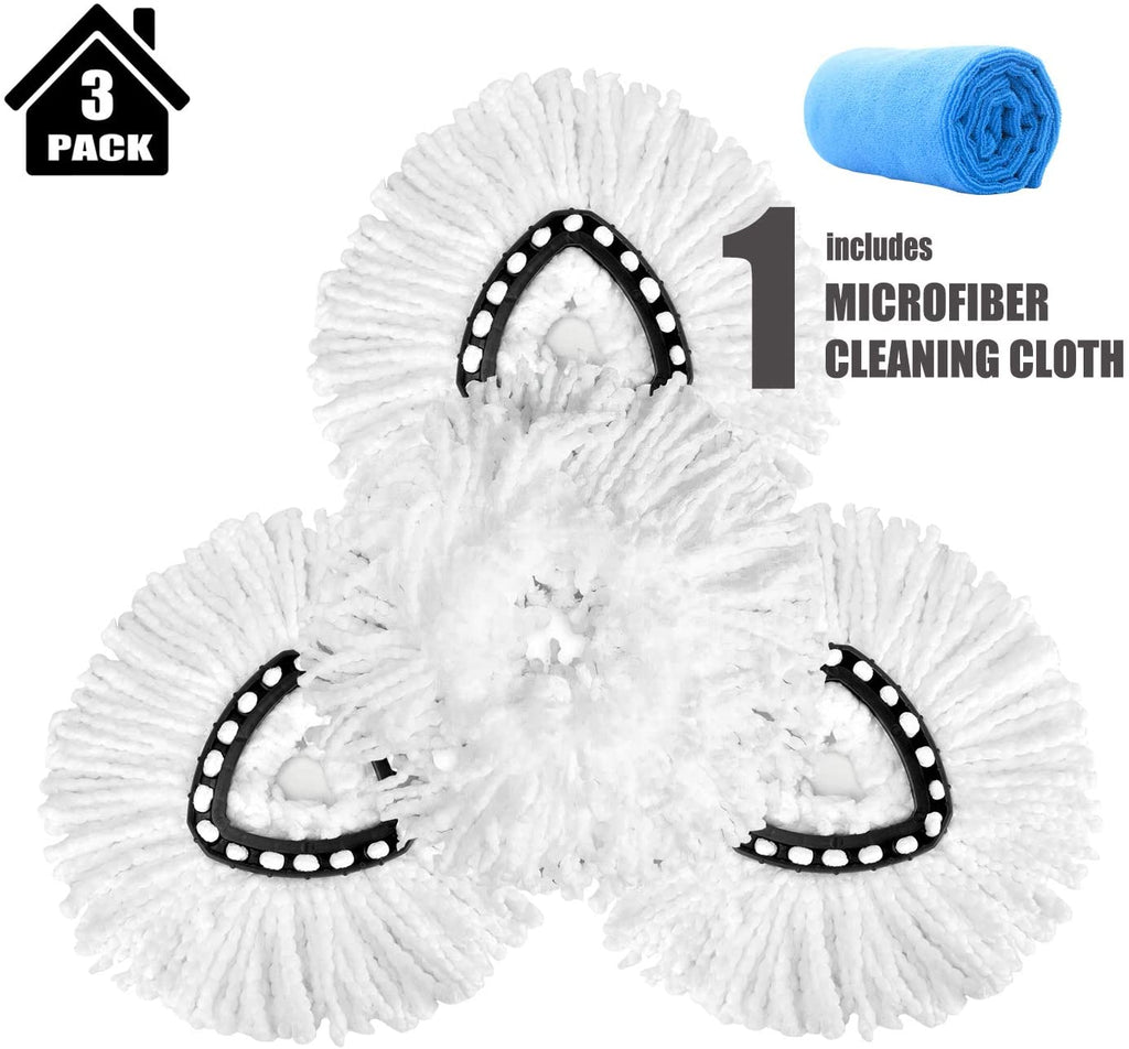 Replacement Mop Head Microfiber Spin Mop Refill Clean Pad Mop Head Refills Easy Cleaning Mop Head Replacement - 3 Pack by FAMEBIRD